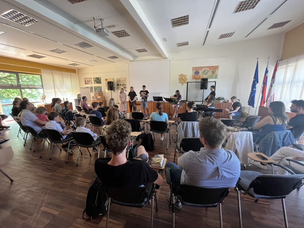 A congregation gathered for worship in Slovenia